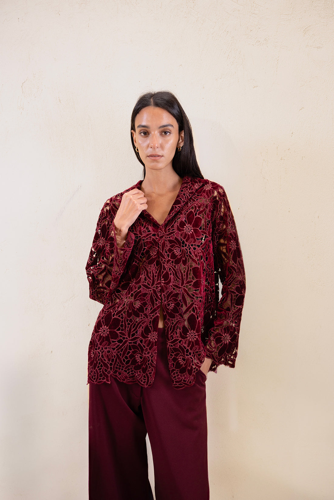 Karkadeh Lace Shirt